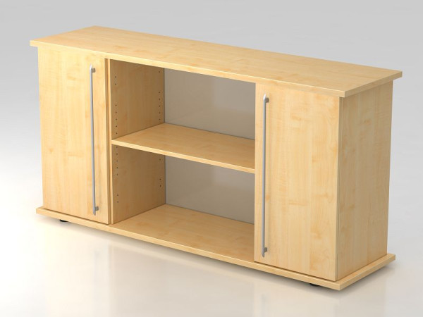 Buffet Hammerbacher 2 portes 166cm poignée de garde-corps érable/érable, 166,1x44,8x84 cm (LxPxH), VSB2T/3/3/RE