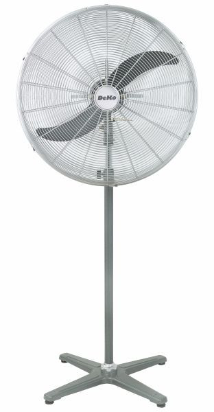 Ventilateur sur pied pour éolienne DeKon Turbo Star, argent, environ 63,5 cm, B 635