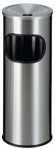 Ensemble poubelle et cendrier DENIOS en acier inoxydable, volume de 30 litres, 137-615