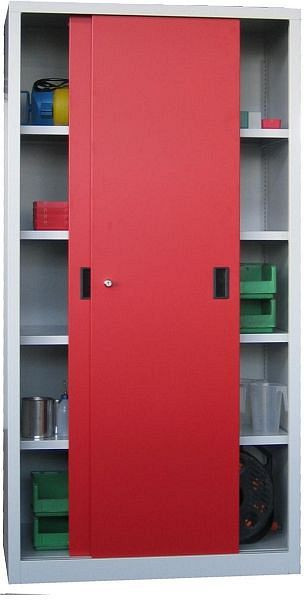 PAVOY Armoire à portes coulissantes avec portes en métal massif, hauteur 1950 mm, 30302-100-601