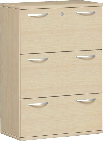 geramöbel classeur 3 dossiers suspendus avec verrouillage central et serrure de tiroir, verrouillable, 800x425x1152, érable/érable, N-10HR308-AA