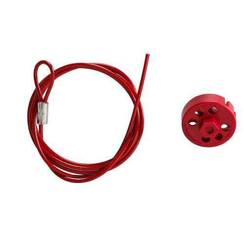Brady PRO - Système de verrouillage par câble LOCK II + câble 1,5 m polypropylène, rouge, 311974