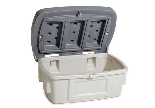 Conteneur universel DENIOS type UB 100, en plastique (PE), volume de 100 litres, couvercle gris, 248-497
