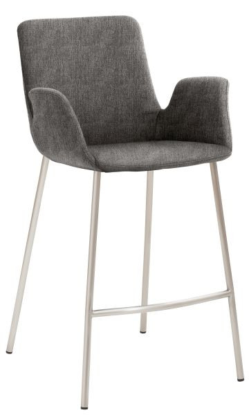 Tabouret Mayer Sitzmöbel 1222, structure à 4 pieds en acier inoxydable, gris asphalte, 1222_V4_30080