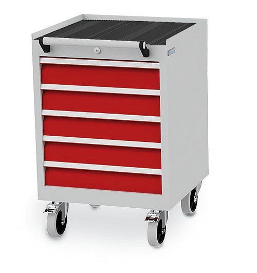 Armoire à tiroirs mobile Bedrunka+Hirth T500R 18-16, 5x100 mm, tiroir à extension totale 100%, 50 kg, 530 x 500 x 805 mm, 46 500M