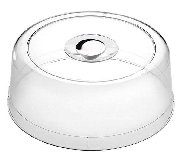 Hotte de conservation APS, Ø 30 cm, hauteur : 11,5 cm, polystyrène, transparent, poignée chromée, version lourde et stable, 06512