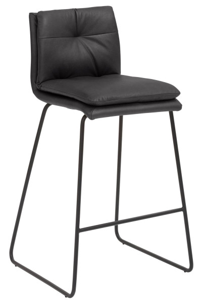 Tabouret de comptoir Mayer Sitzmöbel , piètement luge noir, avec coussin intérieur supplémentaire, hauteur d'assise 67 cm, graphite, 1231_K3_30480