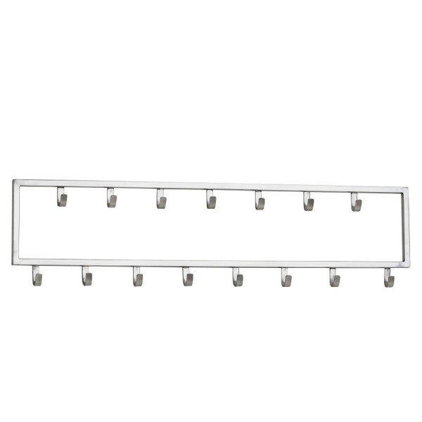 Wohnling Porte-manteau mural en métal argenté 80 x 20 x 4 cm Design porte-manteau de couloir en acier, porte-manteau à crochets, porte-manteau mural, porte-manteau de couloir, WL6.445