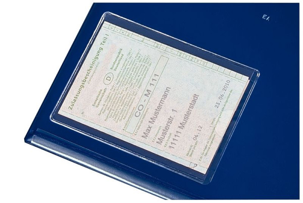 Pochette d'immatriculation autocollante Eichner, transparente, UE : 10 pièces, 9218-04002