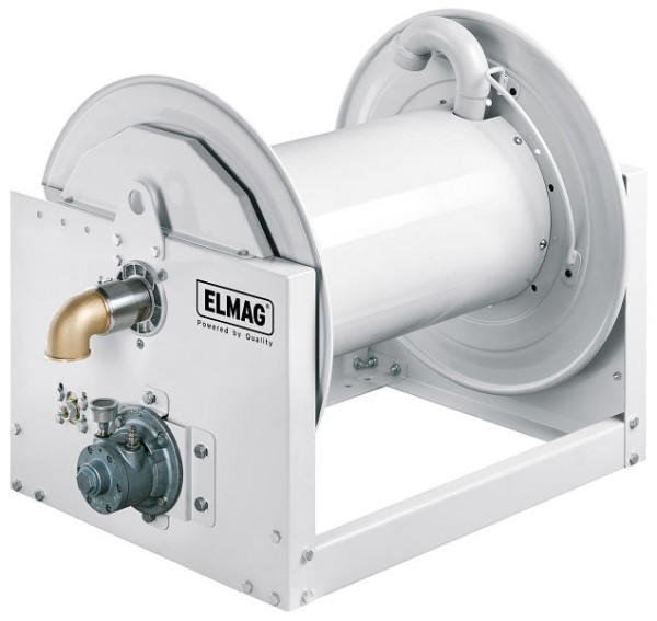 Enrouleur de tuyau industriel ELMAG série 700 / L 410, entraînement pneumatique pour huile et produits similaires, 70 bar, 43637