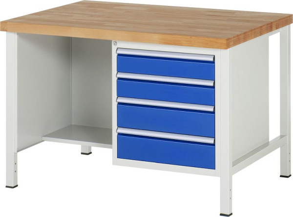 Etabli RAU série 8000 - modèle 8453, L1250 x P900 x H840-1040 mm, base système L1235 x P850 x H800-1000 mm, 03-8453A2-129B4H.11