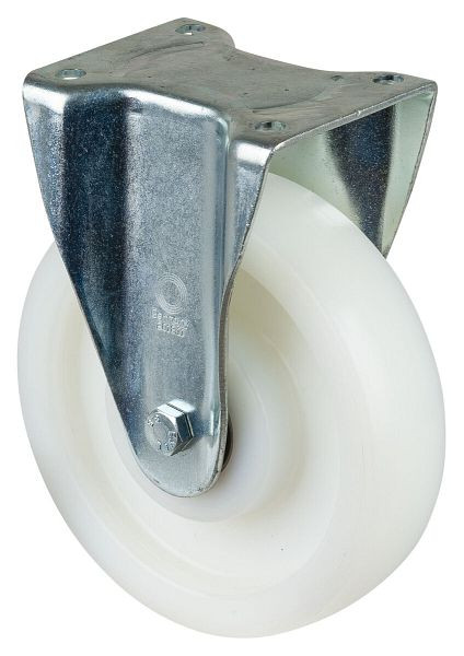 BS Rolls Roulette pour charges lourdes, roulette fixe, largeur de roue 50 mm, Ø roue 200 mm, capacité de charge 1200 kg, bande de roulement/corps de roue plastique, roulement à billes, L610.B15.201