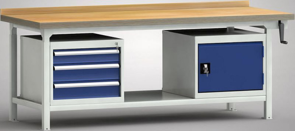 Etabli professionnel hydraulique KLW - 2000 x 800 x 750 - 950 mm L x P x H, WPHL50-20M45-E2V02