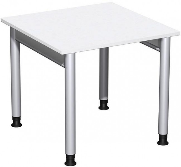 bureau geramöbel réglable en hauteur, 800x800x680-820, blanc/argent, N-657101-WS
