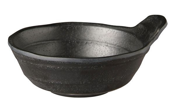 Bol APS -ZEN-, Ø 11,5 cm, hauteur : 4 cm, mélamine, noir, aspect pierre, 0,15 litre, 83933