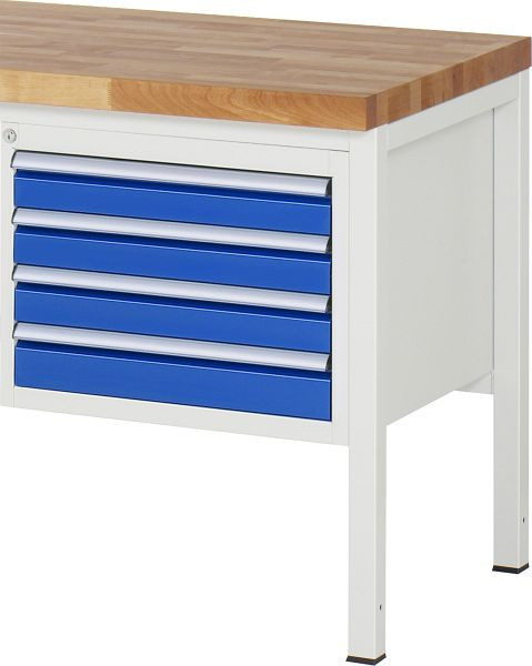 Conteneur à sous-construction RAU série 7000, L580 x P650 x H440 mm, 4 x tiroirs taille L 4xH90 mm, ouvert en haut, 03-L2.13A.11