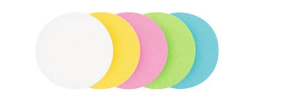Cercles de cartes de modération Legamaster 9,5 cm 500 pièces assorties, 5 couleurs, 7-253199