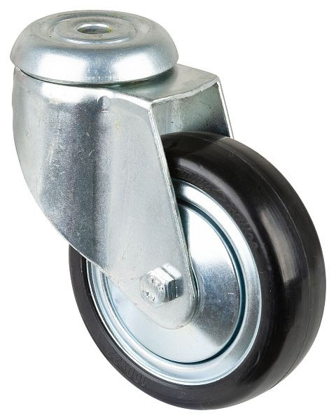 Roulettes BS Roulette pour appareils lourds, largeur 32 mm, Ø100 mm, jusqu'à 80 kg, caoutchouc gris, conducteur d'électricité, corps de roue en plastique, roulements à billes, C101.A89.100