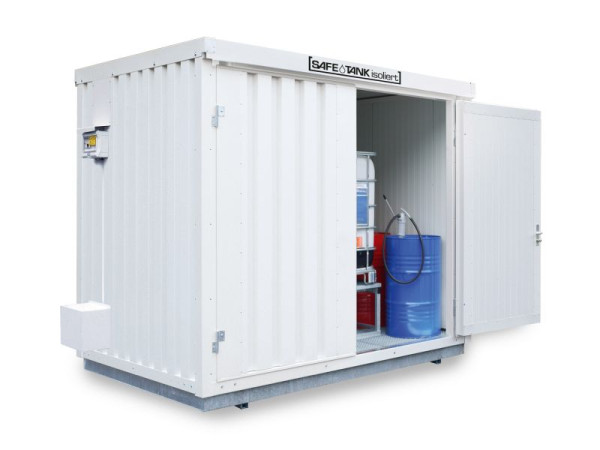 SÄBU SAFE Tank STI 1000 KTC ALG, isolé (installation extérieure), entièrement assemblé, plastifié RAL 9002, 3350 x 2170 x 2560 mm