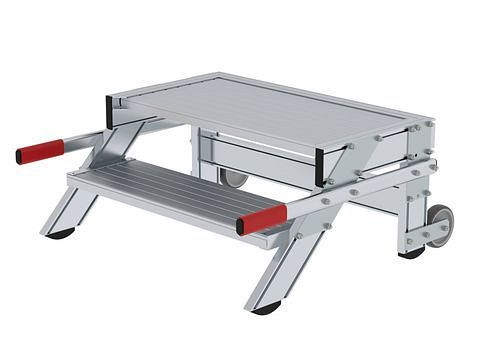 Plate-forme de travail mobile Krause, en aluminium, 2 marches, largeur de marche 800 mm, 274510