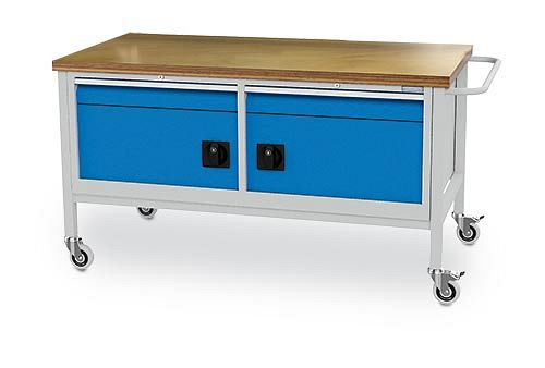 Chariot d'atelier Bedrunka+Hirth T736 R 24-24, 2x100 mm, tiroir à extension complète 100%, 1500 x 750 x 860 mm, 04.15.22V