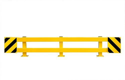 Planche de protection d'étagère Ampere, profil C, extensible jusqu'à 2700 mm, revêtement jaune, avec rayures noires, 311058
