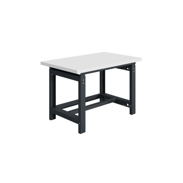 Etabli SOFAME SI, réglable en hauteur mécaniquement, 1200 x 750 x 780 à 1060 mm, plan de travail en stratifié RESITOP 40 mm, gris anthracite RAL 7016, W010010185GA