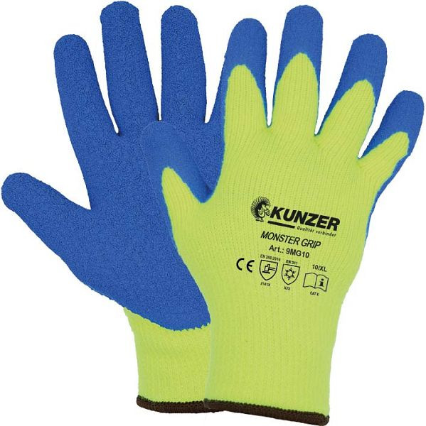 Kunzer MONSTER GRIP - taille : 10/XL, gants de travail, pack de 12 paires, 9MG10