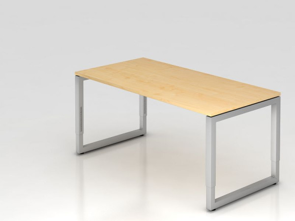 Bureau Hammerbacher O-foot carré 160x80cm érable, forme rectangulaire avec plateau flottant, VRS16/3/S