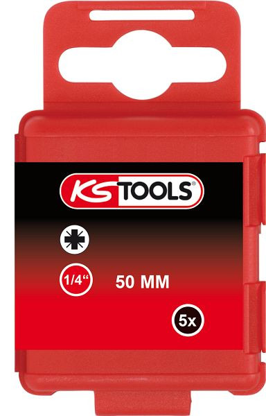 KS Tools Embout 1/4" PZ, 50 mm, PZ0, lot de 5, 911.3348