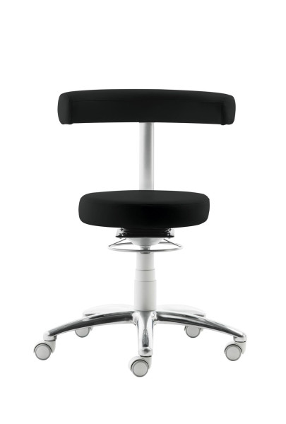 Mayer Sitzmöbel chaise pivotante fonctionnelle, réglage en hauteur du dossier, structure gris clair, confort d'assise 3D, noir brillant, 1280_ERGO_GPOL_30572