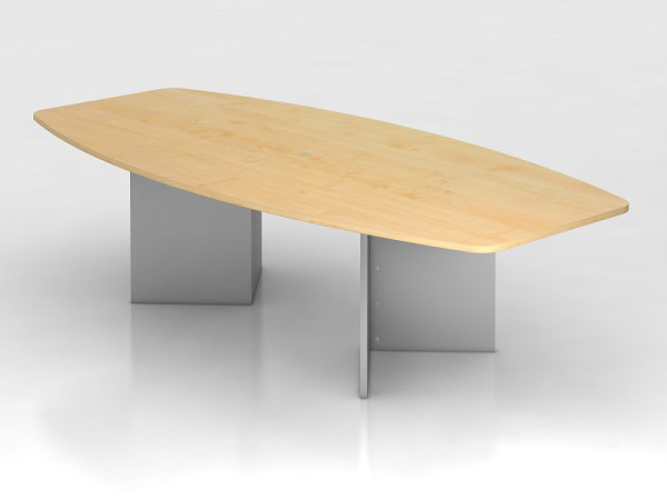 Table de conférence Hammerbacher 280 cm/structure en bois d'érable, en forme de tonneau, VKT28H/3/S