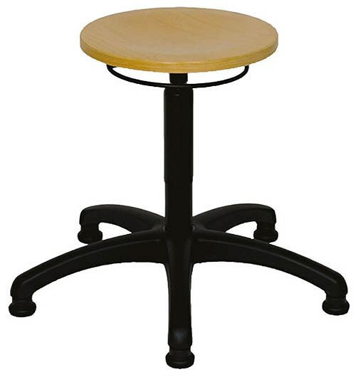 Tabouret de travail Bedrunka+Hirth, PU noir, hauteur d'assise : 400 - 600 mm, patins, 05.96.42