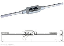 Clé à taraud réglable moulée sous pression BAER taille 3 / M 5-20 / 7/32-3/4 / G 1/8-1/2, 491723030