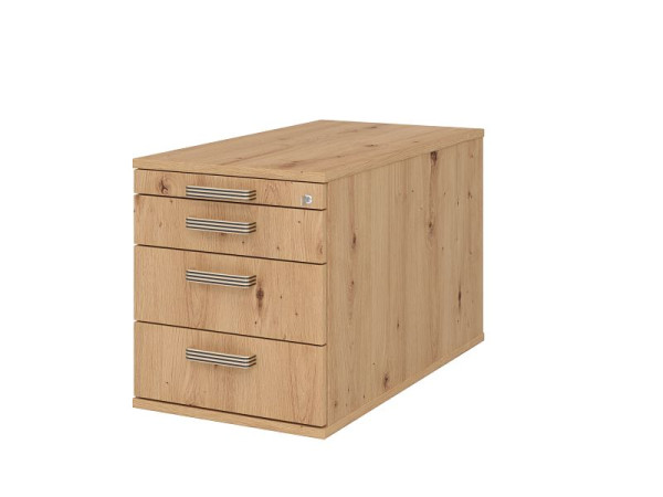 Conteneur roulant Hammerbacher 80cm, 3 tiroirs, serrure SG Asteiche, VTC30/R/R/SG