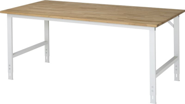 Table de travail RAU série Tom (6030) - réglable en hauteur, plateau en hêtre massif, 2000x760-1080x1000 mm, 06-625B10-20.12