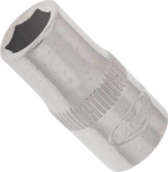 Insert de clé à douille VIGOR, carré creux 6,3 mm (1/4 pouce), profil à six pans extérieurs, 7 mm, V2419N