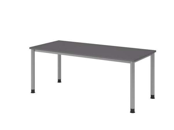 Bureau Hammerbacher 4 pieds rond 180x80cm graphite/argent, VHS19/G/S