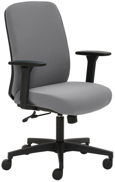 Mayer Sitzmöbel chaise pivotante, dossier bas, assise et dossier rembourrés, accoudoirs 3D noir, gris, 2219_AV3D_30614