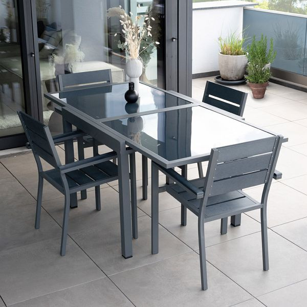 Salon de jardin HOME DELUXE VERANO MADERA - table et 4 chaises, 40176