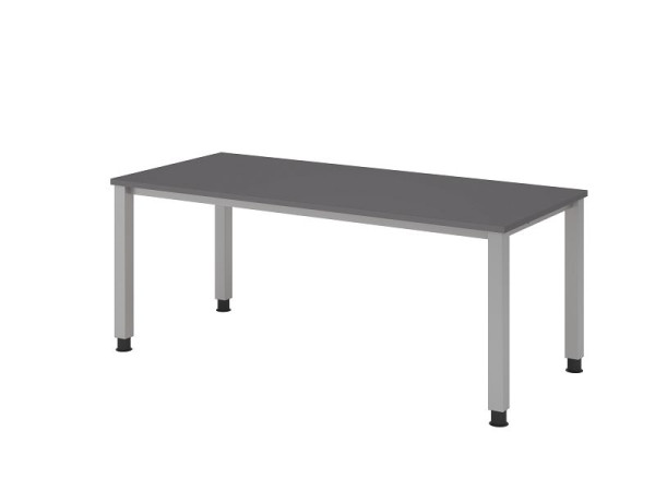 Bureau Hammerbacher 4 pieds carré 180x80cm graphite, forme rectangulaire, VQS19/G/S