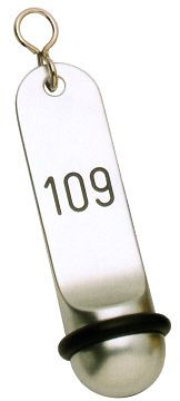 Porte-clés d'hôtel Contacto 11,5 cm, métal léger anodisé, argent, 7655/810