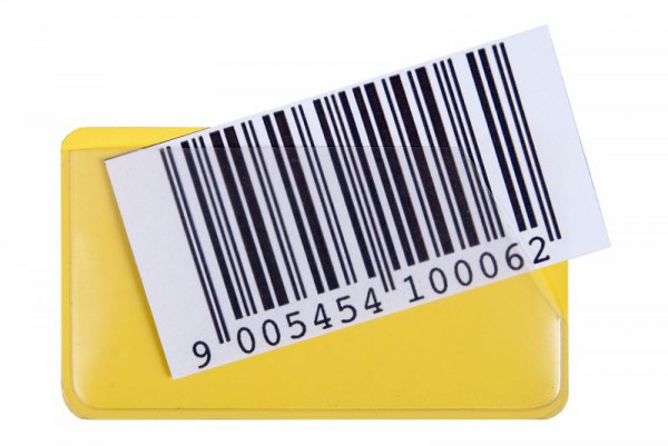 Porte-étiquette Eichner, jaune, taille : 58 x 100 mm, autocollant, UE : 50 pièces, 9218-02376
