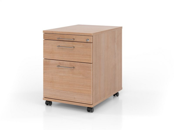 Conteneur roulant Hammerbacher AC20 BS, profondeur 58, corps : noyer / façade : noyer, 42,8 x 58 x 59 cm, 1/3/6 HE, VAC20/N/N/BS
