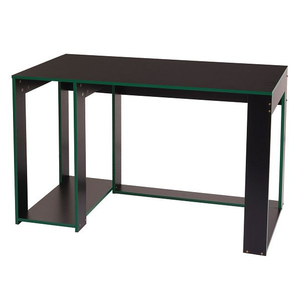 Bureau Mendler HWC-J26, table de bureau pour ordinateur, 120x60x76cm, noir-vert, 75836