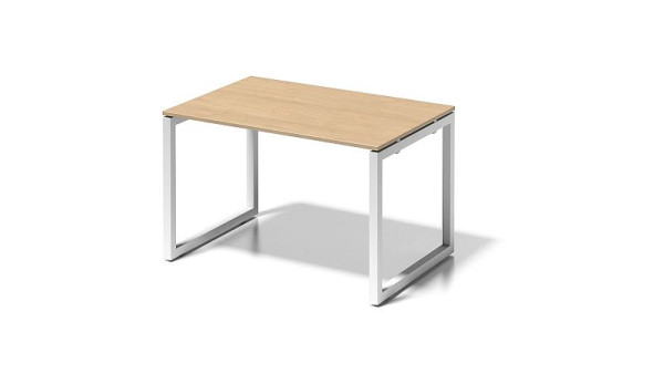 Bureau Bisley Cito, structure en O hauteur fixe 730 mm, H 19 x L 1200 x P 800 mm, érable/blanc signalisation, DOF1208MP396