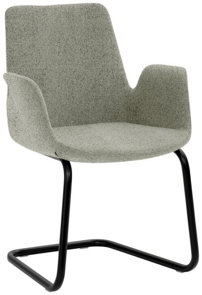 Fauteuil Mayer Sitzmöbel , structure luge, revêtement en poudre noir, gris chiné, 2009_F3_26654