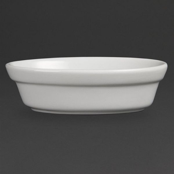 OLYMPIA Cocottes ovales en porcelaine blanche 14,5 cm, UE: 6 pièces, DK806