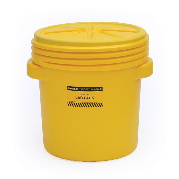 Emballage de laboratoire Eagle avec couvercles à vis 165LP, jaune, 51,8 cm x 51,8 cm, EDR16500YL
