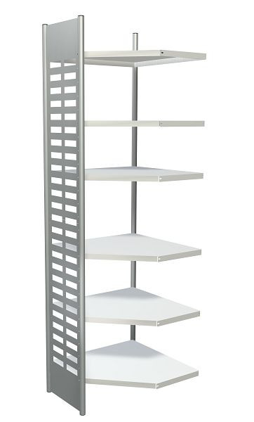 Étagère design Kerkmann M2, L 700 x P 400 x H 2600 mm, aluminium argent/gris clair, 51586611